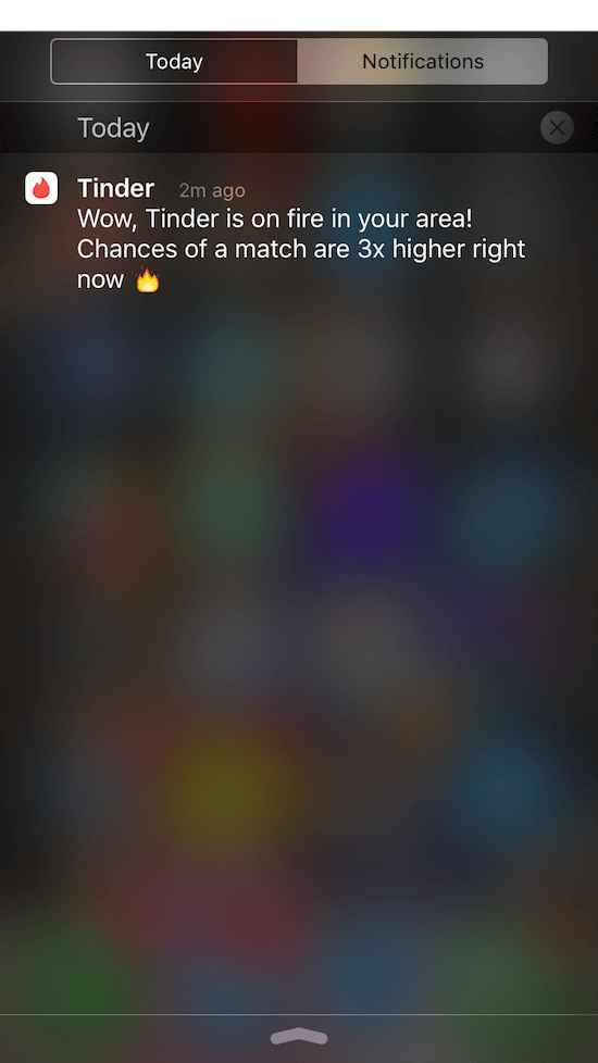 tinder mobile app notification