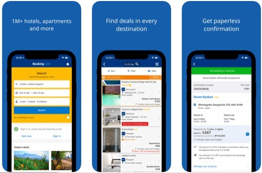Mobile app for hotel booking